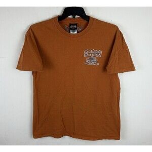 Y2K Harley Davidson Hwy 129 The Dragon Graphic T-Shirt / Orange / Large